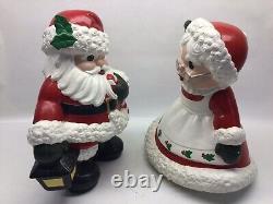 Vintage Glen View Mold Ceramic Santa And Mrs. Claus Figures