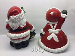 Vintage Glen View Mold Ceramic Santa And Mrs. Claus Figures