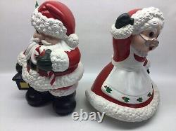 Vintage Glen View Mold Ceramic Santa And Mrs. Claus Figures