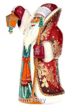 Vintage Hand Carved & Panted Santa Claus Wooden Figure Large Collectible