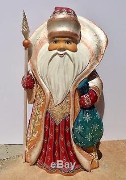 Vintage Hand Painted Large Russian Santa Claus-redgoldsigned