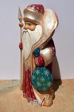 Vintage Hand Painted Large Russian Santa Claus-redgoldsigned