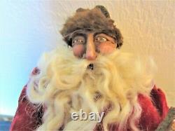 Vintage Handmade Santa Claus in Sleigh