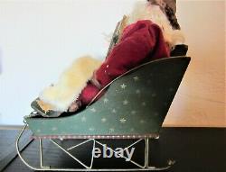 Vintage Handmade Santa Claus in Sleigh