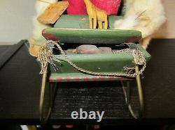 Vintage Handmade Santa Claus in Sleigh