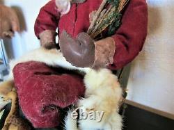 Vintage Handmade Santa Claus in Sleigh