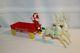 Vintage Hard Plastic Rosbro Rosen Santa Claus Hayride Wagon Christmas 1950's