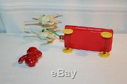 Vintage Hard Plastic Rosbro Rosen Santa Claus Hayride Wagon Christmas 1950's