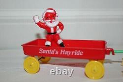 Vintage Hard Plastic Rosbro Rosen Santa Claus Hayride Wagon Christmas 1950s Rare