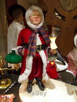 Vintage Harold Gale 40 Mechanical Store Display Mr/Ms Santa Claus