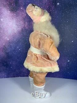 Vintage Harold Gale PINK Santa Claus Christmas Doll Figure