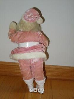 Vintage Harold Gale PINK Santa Claus Christmas Doll Figure (R942)