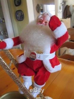 Vintage Harold Gale Pepsi Santa Claus Figure/store Display Santa On Ladder