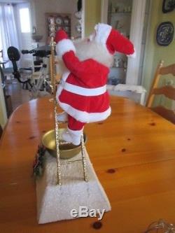 Vintage Harold Gale Pepsi Santa Claus Figure/store Display Santa On Ladder