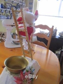 Vintage Harold Gale Pepsi Santa Claus Figure/store Display Santa On Ladder