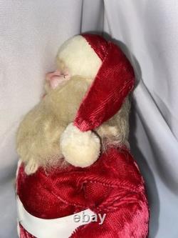Vintage Harold Gale Santa Claus Red Velvet suit Christmas Figure Very Old