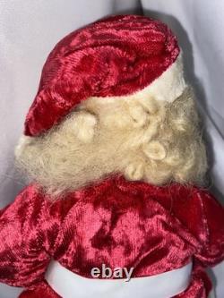 Vintage Harold Gale Santa Claus Red Velvet suit Christmas Figure Very Old
