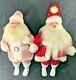 Vintage Harold Gale Santa Claus Velvet Suit Figures Pink And Red