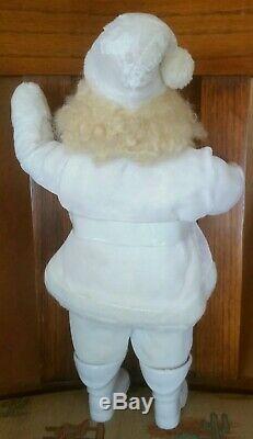 Vintage Harold Gale Santa Claus White Velvet 1959 With Japan Pixie Elf