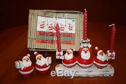 Vintage Holt Howard Santa Claus Candelabra and Salt & Pepper Shakers in the Box