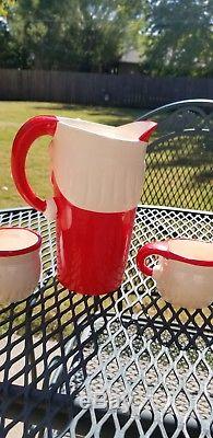 Vintage Holt Howard Winking Santa Claus Pitcher Mugs Cups Set 1959 mint