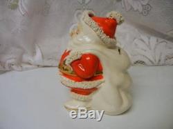 Vintage Japan SANTA CLAUS CHRISTMAS Ceramic BANK SPAGHETTI TRIM 1950s Rare