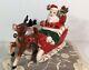 Vintage Kreiss Christmas Figurine Santa Reindeer Spaghetti Trim Mcm