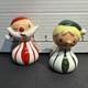 Vintage Kreiss Christmas Mcm Santa And Elf Salt & Pepper Shakers Figurines Rare