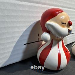 Vintage KREISS Christmas MCM Santa And Elf Salt & Pepper Shakers Figurines Rare