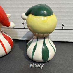Vintage KREISS Christmas MCM Santa And Elf Salt & Pepper Shakers Figurines Rare