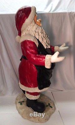 Vintage Large 3 foot Santa Claus Figure Store Display w Serving Tray Christmas