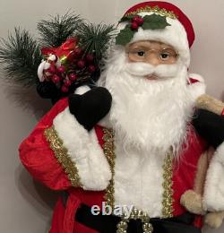 Vintage Large Christmas Santa Claus 3 Feet Tall Free Standing Traditional Decor