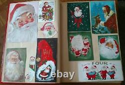 Vintage Large Christmas Santa Claus Scrapbook 193 Pcs