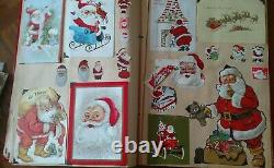 Vintage Large Christmas Santa Claus Scrapbook 193 Pcs