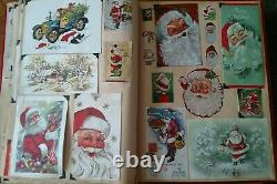 Vintage Large Christmas Santa Claus Scrapbook 193 Pcs