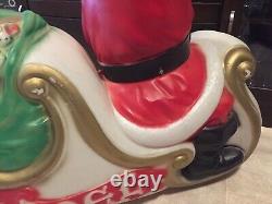 Vintage Large Empire Santa Claus Sleigh Blow Mold, 36 Long