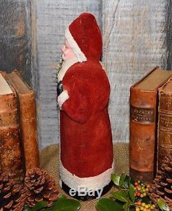 Vintage Large German Red Santa Claus Christmas Candy Container Paper Mache