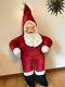 Vintage Large Plush Stuffed Santa Claus Plastic Face 55t X 29w Store Display
