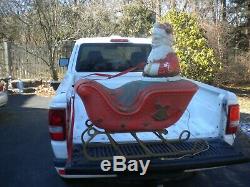 Vintage Large Santa Claus in Sleigh Sled Christmas Blow Mold 39 plus