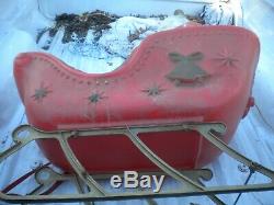 Vintage Large Santa Claus in Sleigh Sled Christmas Blow Mold 39 plus