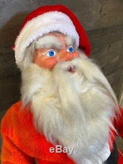 Vintage Large Store Display Seated Santa Claus Paper Mache 36 Tall