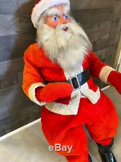 Vintage Large Store Display Seated Santa Claus Paper Mache 36 Tall