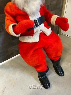 Vintage Large Store Display Seated Santa Claus Paper Mache 36 Tall