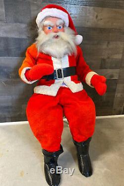 Vintage Large Store Display Seated Santa Claus Paper Mache 36 Tall