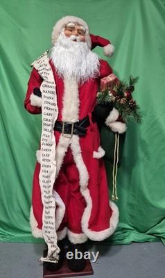 Vintage Life Size 5 Ft Traditional Santa Claus Figure with Good Boys & Girls List