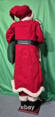Vintage Life Size 5 Ft Traditional Santa Claus Figure with Good Boys & Girls List