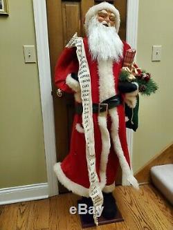 Vintage Life Size 5 ft Traditional Santa Claus Figure with Good Boys & Girls List
