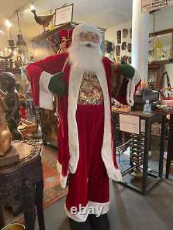 Vintage Life Size Santa Claus Figure Intricate Red and White Suit, Home Decor