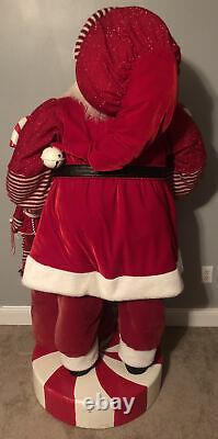 Vintage Life Size Traditional Santa Claus Figure with Elf Store Display Figure