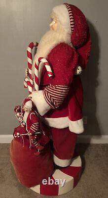 Vintage Life Size Traditional Santa Claus Figure with Elf Store Display Figure